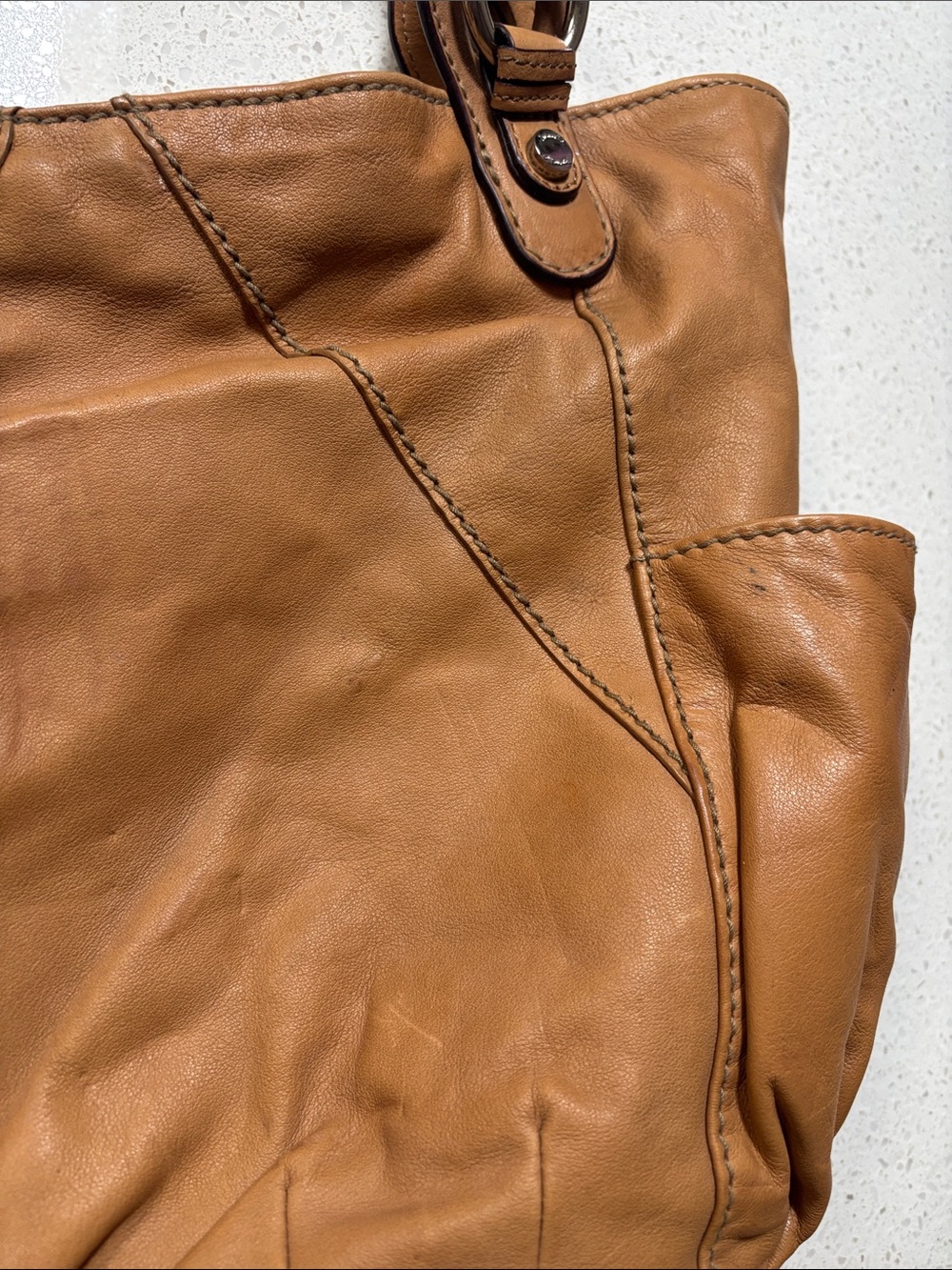 Tignanello Tan Leather Shoulder Tote bag - Picture 13 of 15